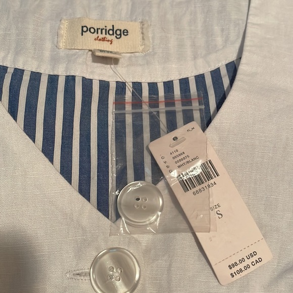 Anthropologie Linen vest with striped back *NWT* - Picture 4 of 4